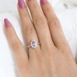 1.32 Ct Pear Cut Lavender Sapphire Ring in 14k Rose Gold Vintage Floral Diamond, Size 6 Online