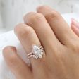 2.22 Ct Pear Halo Diamond Ring Set w  Lab Diamond and Large 7 Stone Pave Band For Cheap