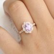 2.08 Ct Lavender Purple Sapphire Ring in 14k Rose Gold Vintage Floral Diamond, Size 6.25 on Sale