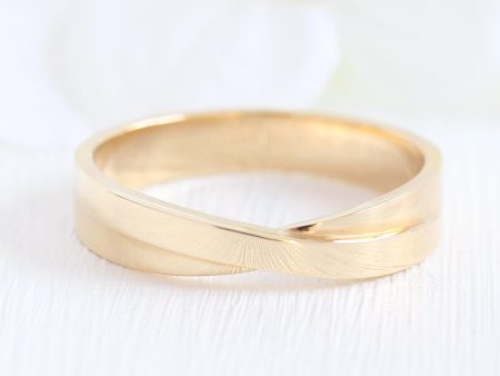 Infinity Knot Wedding Ring 4mm in 14k Yellow Gold Plain Band Sale