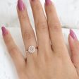 1 Ctw Champagne Diamond Ring in 14k Rose Gold Large Halo, Size 6.25 For Cheap