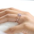 1.32 Ct Pear Cut Lavender Sapphire Ring in 14k Rose Gold Vintage Floral Diamond, Size 6 Online