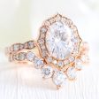 Reserved: Large Vintage Floral 3 Ring Set in 14k Rose Gold, Size 8.25 (Payment #4) Supply