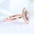 1.31 Ct Salt and Pepper Diamond Ring in 14k Rose Gold Tiara Double Halo Ring, Size 6.5 Online Hot Sale