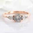 1.00 Ct Salt and Pepper Diamond Ring in 14k Rose Gold Low Set 3 Stone Ring Size 6.5 Online now