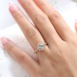 Green Sapphire Diamond Ring in 14k Rose Gold Mini Vintage Floral Size 6.5 Discount