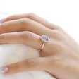 2.55 Ct Large Lavender Purple Sapphire Ring in 14k Rose Gold Tiara Halo Diamond, Size 6.5 Hot on Sale