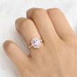 2.08 Ct Lavender Purple Sapphire Ring in 14k Rose Gold Vintage Floral Diamond, Size 6.25 on Sale