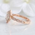 1.7 Ct Tiara Halo Lab Diamond Ring in 14k Rose Gold Scalloped Band, Size 6 Discount