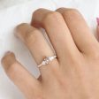 1.29 Ct Pear Champagne Diamond Ring in 14k Rose Gold 3 Stone Pave Band, Size 6.5 Sale