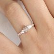 1.29 Ct Pear Champagne Diamond Ring in 14k Rose Gold 3 Stone Pave Band, Size 6.5 Sale