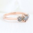 1.20 Ct Salt and Pepper Diamond Ring in 14k Rose Gold 3 Stone Ring, Size 6 Online Hot Sale