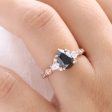 2.2 Ct. Pear Black Diamond Ring in Dahlia 3 Stone Diamond Band Supply