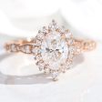 1.7 Ct Tiara Halo Lab Diamond Ring in 14k Rose Gold Scalloped Band, Size 6 Discount