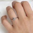 1.02 Carat Salt and Pepper Diamond Ring in 14k White Gold Low Profile Solitaire Ring, Size 6 Hot on Sale