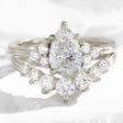 1.93 Ct. Pear Lab Diamond 3 Stone Ring Set w  Large 7 Wedding Band in Stella Setting Online Hot Sale