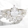 2.21 Ct. Pear Lab Diamond 3 Stone Ring Set w  Large 7 Wedding Band in Forever Setting Online now