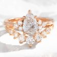 1.93 Ct. Pear Lab Diamond 3 Stone Ring Set w  Large 7 Wedding Band in Stella Setting Online Hot Sale