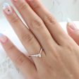 Deluxe Wishbone Diamond Ring in Deep V Shaped Wedding Band Supply