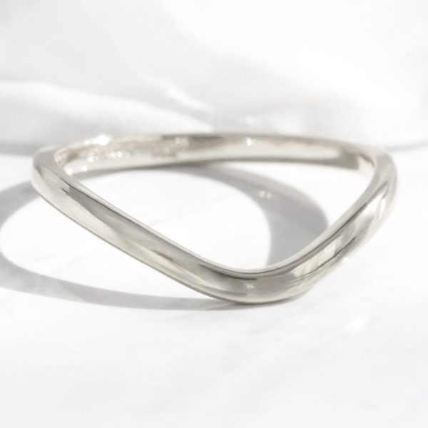 Contour Plain Wedding Band in Solid Gold or Platinum Ring Cheap