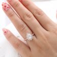 Large Pear Moissanite Engagement Ring in Tiara Halo Diamond Pave Band Online Sale