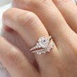 1.92 Ct. Oval Lab Diamond 3 Stone Ring Set w  Crown Wedding Band in Stella Setting Hot on Sale