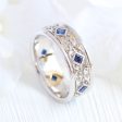 Celtic Knot Princess Cut Sapphire Ring in Solid Gold Men s Wedding Band 8mm on Sale