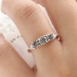 1.33 Ct Salt and Pepper Diamond Ring in 14k Rose Gold 5 Stone Cluster Ring Size 6.5 For Sale