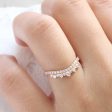 Crown Diamond Wedding Ring in Curved Contour Pave Band Online Hot Sale