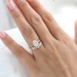 2.10 Ctw Oval Diamond Ring Stack w  Lab Diamond and Crown Wedding Band on Sale