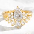 1.93 Ct. Pear Lab Diamond 3 Stone Ring Set w  Large 7 Wedding Band in Stella Setting Online Hot Sale