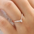 Deluxe Wishbone Diamond Ring in Deep V Shaped Wedding Band Supply