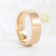 Flat Matte Wedding Band 6mm in Yellow Gold Men’s Comfort Fit Ring Hot on Sale