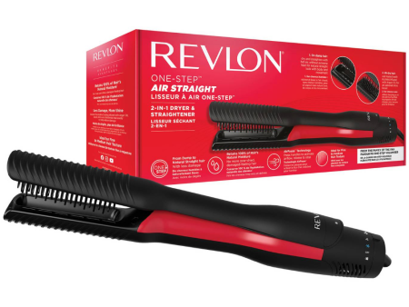 Revlon Pro Collection One-Step Air Straight 2-In-1 Hair Dryer & Straightener Black Online Sale