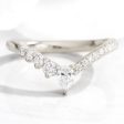 Deluxe Wishbone Diamond Ring in Deep V Shaped Wedding Band Supply