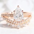 2.10 Ctw Pear Diamond Ring Set w  Lab Diamond and Crown Wedding Band Online Hot Sale