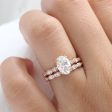 1.98 Ctw Oval Diamond Ring Set w  Lab Diamond and Matching Wedding Band For Sale