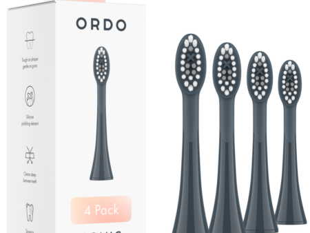 Ordo Sonic Brush Heads Charcoal Grey Pack of 4 For Discount