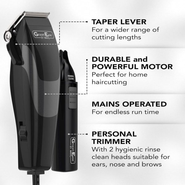 Wahl GroomEase Mains Hair Clipper & Battery Trimmer Gift Set Online